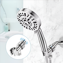 Load image into Gallery viewer, High Pressure Handheld Shower Head with 10 Spray Settings and Adjustable Brass Mount