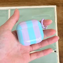 Load image into Gallery viewer, Contrast Color Stripe AirPods Case with Keyring