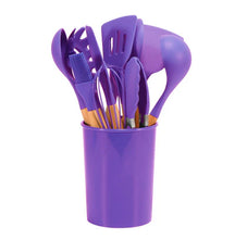 Load image into Gallery viewer, Silicone Cooking Utensils Set Heat-Resistant BPA-Free Bamboo Handle