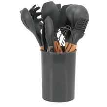 Load image into Gallery viewer, Silicone Cooking Utensils Set Heat-Resistant BPA-Free Bamboo Handle