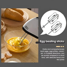 Load image into Gallery viewer, Electric Hand Mixer with 7 Speed Settings, Stainless Steel Beaters and Dough Hooks