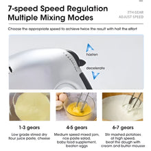 Load image into Gallery viewer, Electric Hand Mixer with 7 Speed Settings, Stainless Steel Beaters and Dough Hooks