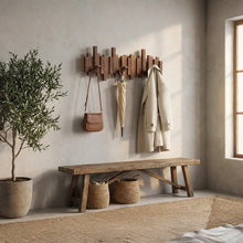 Load image into Gallery viewer, Wall Mounted Coat Rack Wooden Hooks with Magnetic Foldable Design