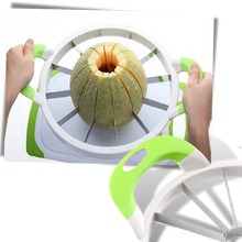 Load image into Gallery viewer, Stainless Steel Watermelon Slicer – 12-Slice Fruit Cutter with Non-Slip Handles