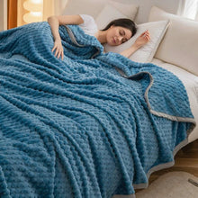 Load image into Gallery viewer, Weighted Blanket Textured Plush Bed Throw, Reversible Fleece Design