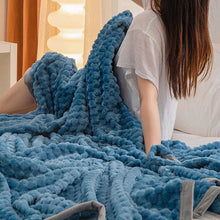 Load image into Gallery viewer, Weighted Blanket Textured Plush Bed Throw, Reversible Fleece Design