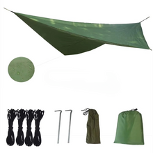 Load image into Gallery viewer, 2-Person Outdoor Hammock with Mosquito Net - Portable Parachute Fabric Camping Bed