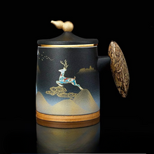 Load image into Gallery viewer, Ceramic Tea Filter Mug with Lid and Large Capacity for Home or Office