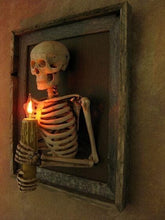 Load image into Gallery viewer, 3D Framed Skeleton Wall Decor with Flashing Candle Light