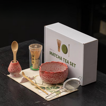Load image into Gallery viewer, Petal Matcha Set Handcrafted Glazed Matcha Kit with Bowl Whisk and Tools in Luxury Gift Box