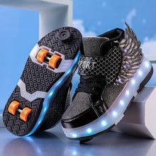 Load image into Gallery viewer, Light-Up Roller Skates Sneakers with Wings, USB Rechargeable