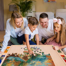 Load image into Gallery viewer, Rotatable 360-Degree Wooden Puzzle Board with Drawers and Cover, Portable Puzzle Table Fits Up to 1000 Pieces, 30" x 22"
