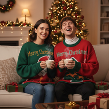 Load image into Gallery viewer, Cozy Christmas Couple Sweater – Soft Knit Pullover for Men and Women