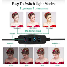 Load image into Gallery viewer, Ring Light with Tripod Stand and Phone Holder for Video Recording