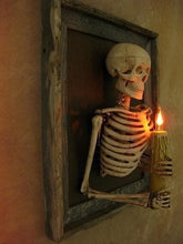 Load image into Gallery viewer, 3D Framed Skeleton Wall Decor with Flashing Candle Light