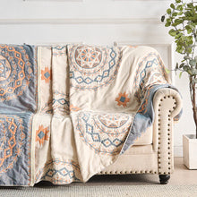 Load image into Gallery viewer, Serene Mandala Cotton Throw Blanket Boho-Inspired 100% Cotton