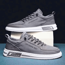 Load image into Gallery viewer, Mens Lace Up Low Top Sneakers with Cushioned Footbed and Grip Sole for Everyday Wear