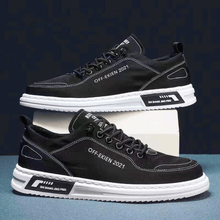 Load image into Gallery viewer, Mens Lace Up Low Top Sneakers with Cushioned Footbed and Grip Sole for Everyday Wear