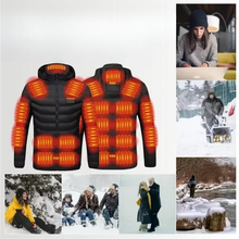 Load image into Gallery viewer, Men's Heated Winter Jacket with USB Electric Warming and Thick Padded Insulation