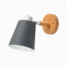 Load image into Gallery viewer, LED Wall Lamp Adjustable Metal Shade with Wooden Mount