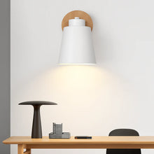 Load image into Gallery viewer, LED Wall Lamp Adjustable Metal Shade with Wooden Mount