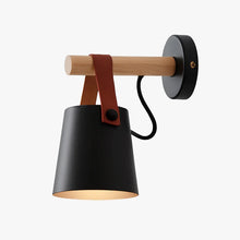 Load image into Gallery viewer, Modern Wooden LED Wall Sconce with Hanging Shade