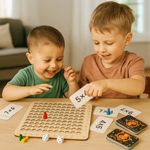 Load image into Gallery viewer, Wooden Math Learning Game with Number Chips for Kids Addition and Multiplication Practice