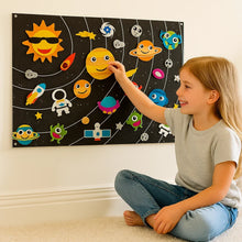 Load image into Gallery viewer, Felt Board Animal Figures with Lion and Giraffe Shapes and Tree Scenery