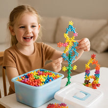 Load image into Gallery viewer, Montessori Snowflake Interlocking Building Blocks with Storage Box