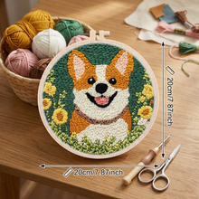 Load image into Gallery viewer, Beginner Embroidery Craft Kit with Punch Needle and Yarn
