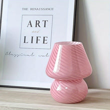 Load image into Gallery viewer, Swirled Glass Mushroom Lamp with Stepless Dimming for Bedside Tables