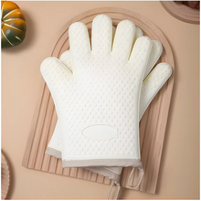 Load image into Gallery viewer, Silicone Oven Gloves with Five Finger Design and Cotton Lining, Heat Resistant