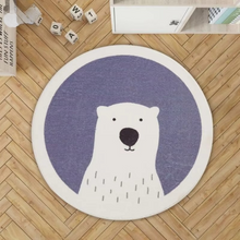 Load image into Gallery viewer, Round Fluffy Baby Play Mat Plush Animal Rug for Nursery or Living Room
