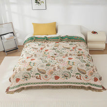 Load image into Gallery viewer, Autumn Leaf Boho Reversible Cotton Gauze Blanket