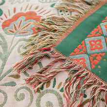 Load image into Gallery viewer, Autumn Leaf Boho Reversible Cotton Gauze Blanket