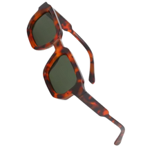 Load image into Gallery viewer, Bold Energy Rectangle UV Sunglasses -Leopard Green - Ozerty
