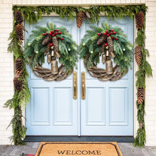 Load image into Gallery viewer, Farmhouse Christmas Wreath, Boho Wreath, Holiday Wreath