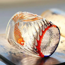 Load image into Gallery viewer, Hand Carved Crystal Goldfish Whiskey and Wine Glass