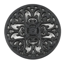 Load image into Gallery viewer, Cast Iron Trivet with Vintage Pattern and Rust Resistant Base, 6.7 Inch Round
