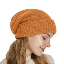 Load image into Gallery viewer, Cashmere Satin Lined Knit Beanie Hat