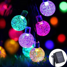 Load image into Gallery viewer, Solar Globe String Lights Outdoor with 200 LED Warm White Bubbles for Patio Garden and Holiday Decor