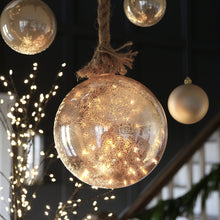 Load image into Gallery viewer, Glass Ball Ornament with Warm LED Glow and Remote Timer