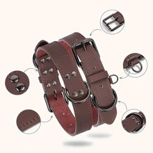 Load image into Gallery viewer, Leather Dog Collar, Adjustable Genuine Leather Design