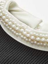 Load image into Gallery viewer, Womens Slim Fit Knit Sweater with Pearl Trim Collar and Contrast Cuffs
