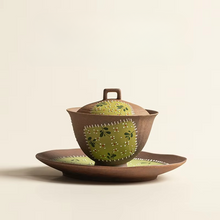 Load image into Gallery viewer, Hand Painted Daisy Patchwork Clay Gaiwan Tea Set
