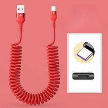 Load image into Gallery viewer, Universal Spring Telescopic Fast Charging Cable USB-C & Lightning
