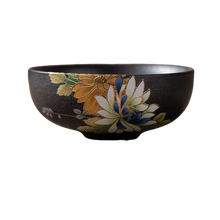 Load image into Gallery viewer, Handcrafted Silver Black Relief Ceramic Tea Cup
