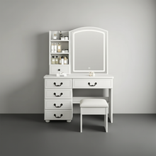Load image into Gallery viewer, Elegant Bedroom Makeup Vanity with Integrated Storage for Small Spaces
