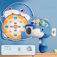 Load image into Gallery viewer, Whale Sticky Ball Throw Toy Set for Kids Soft Ball Launcher and Dart Target Game