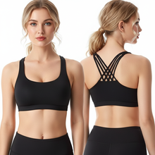 Load image into Gallery viewer, Women's Cross Back Push Up Sports Bra for Fitness, Running, and Yoga